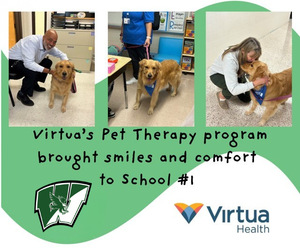 Virtua Health Therapy Dogs Bring Joy to School No. 1